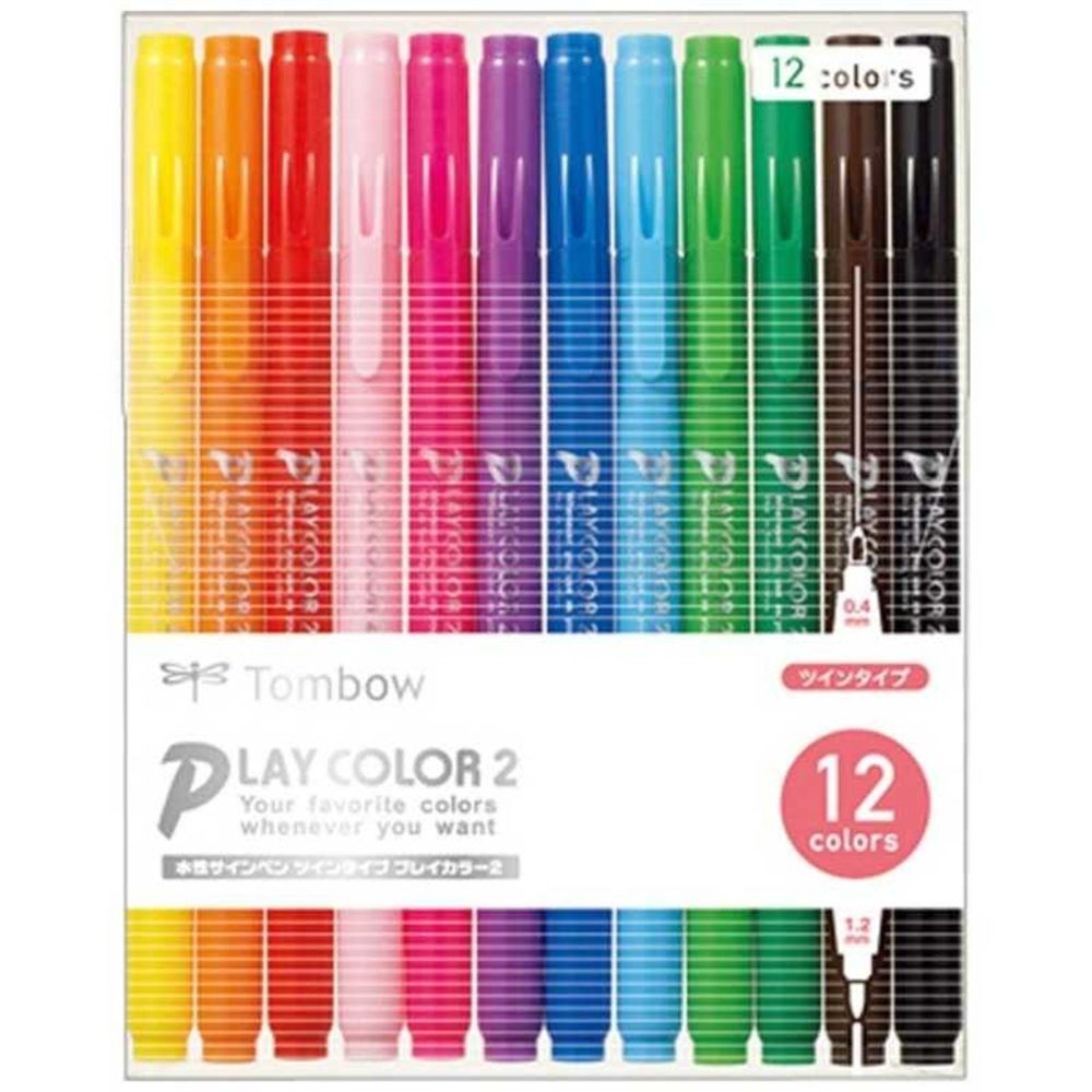 トンボ 水性サインペンTP 12C GCB-011 12色セット, 12色セット, 幅127mm&times;奥行15mm&times;高さ155mm