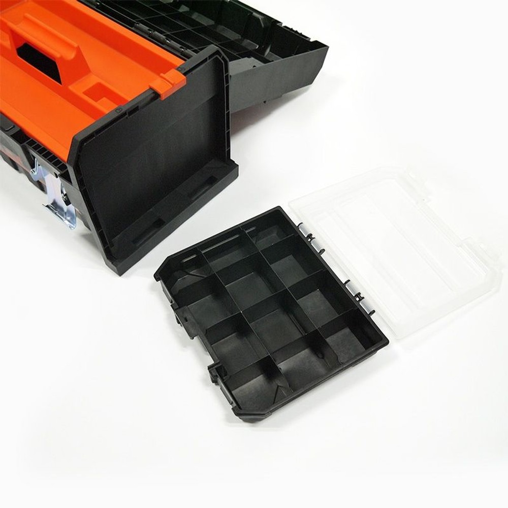 ツール＆ダブルパーツ収納ボックス　　320348　　黒, ブラック／オレンジ, 320348