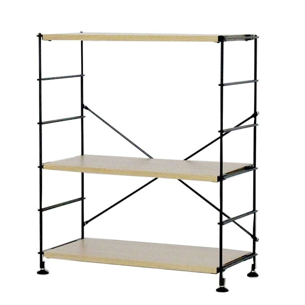 ワイヤーウッドシェルフ　66ｃｍ幅, （3段）, 3段