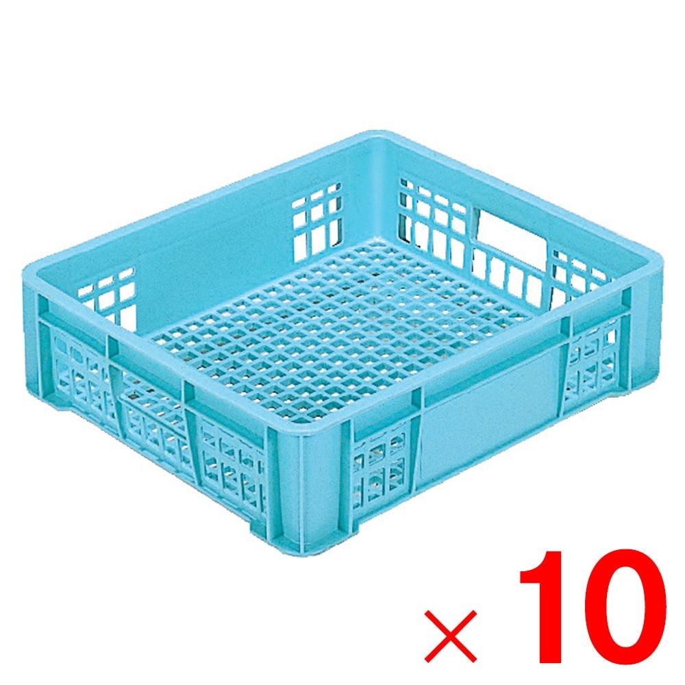 サンコー サンテナー B#17-2 持手孔有  ライトブルー 101805-00 &times;10個セット【メーカー直送・代引不可】【法人限定】【日祝配送不可・時間指定不可】, ライトブルー, 10P