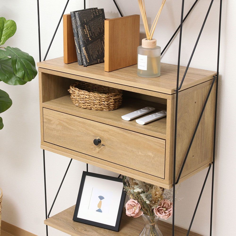 不二貿易 ＥＺＢＯ　コネクトボックス　引出１杯　ＮＡ【メーカー直送・代引不可】, ナチュラル, 幅600mm&times;奥行320mm&times;高さ310mm