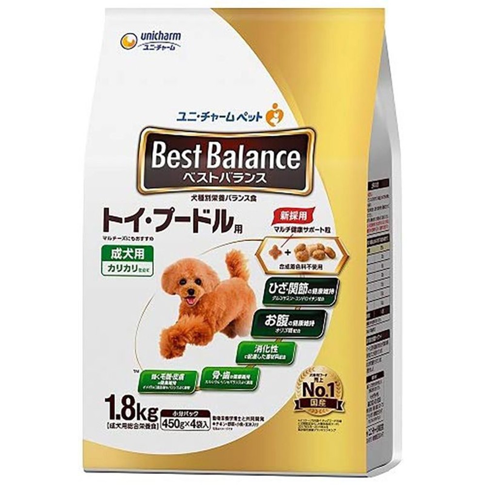 ユニチャーム　ベストバランス　プードル　1．8ｋｇ, トイプードル用, 450g×4袋