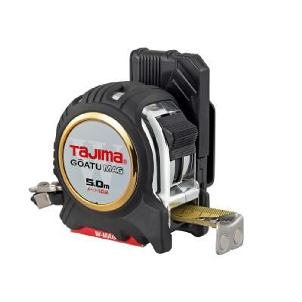 TAJIMA（タジマ）剛厚G 25mm幅5.0m セフダブルマグ　GASFGLWM2550, ブラック, 5m