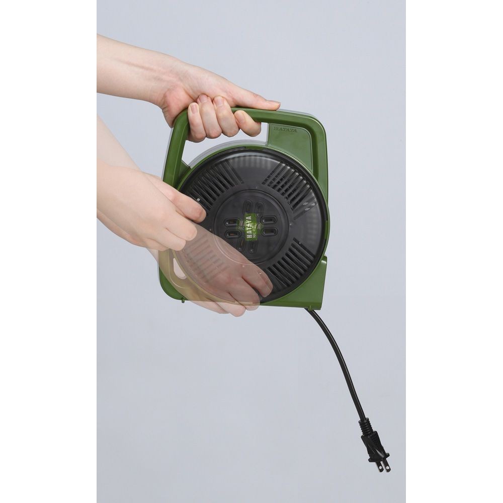 ハタヤ 屋内用マックリール MS-8-OG, オリーブグリーン, 幅187mm&times;奥行84mm&times;高さ215mm