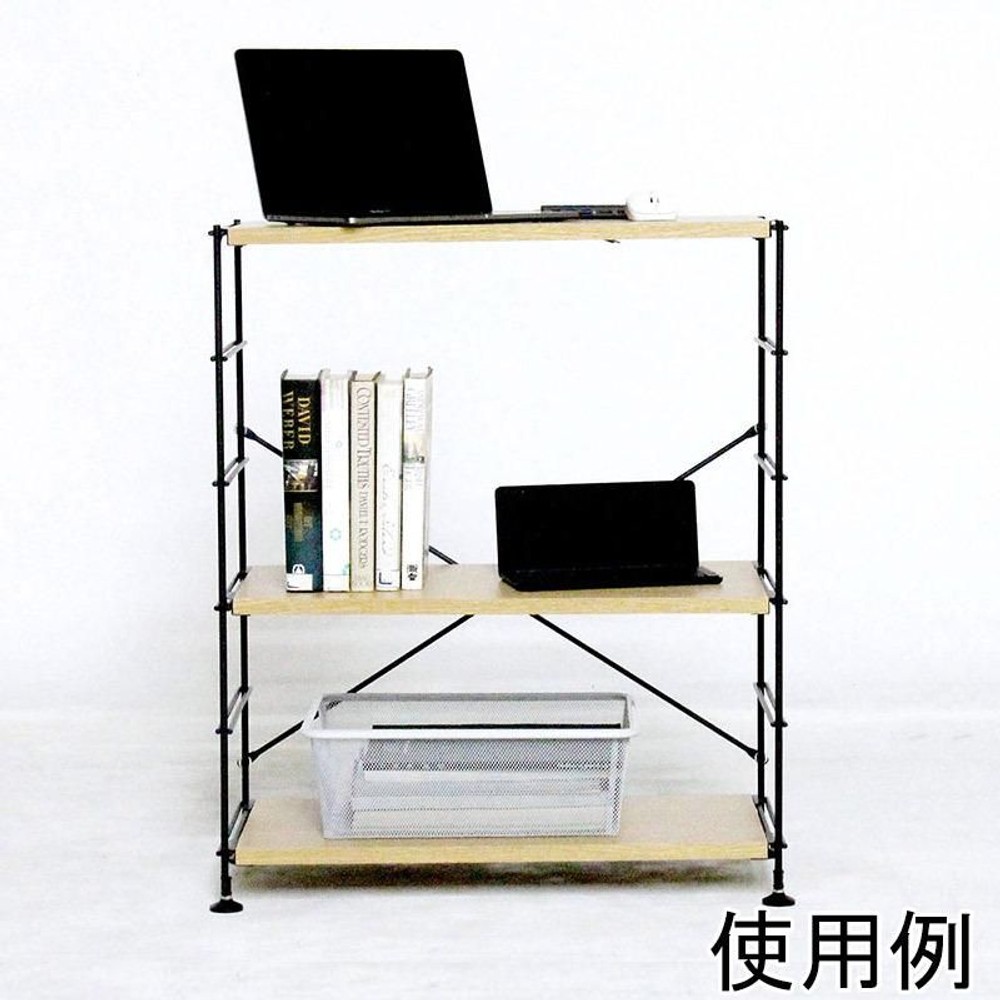 ワイヤーウッドシェルフ　66ｃｍ幅, （4段）, 4段