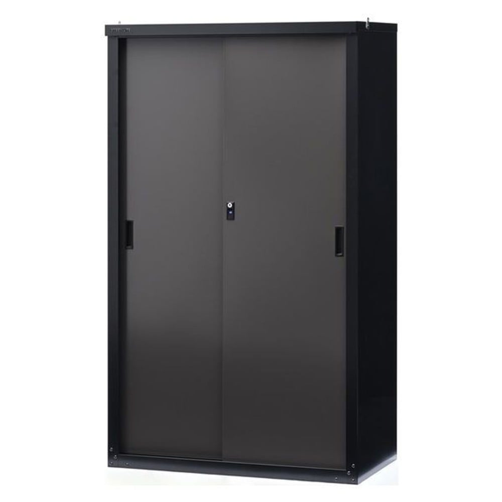 グリーンライフ 家庭用収納庫　HS-153(BK/AGY)【メーカー直送・代引不可】, ブラック／アッシュグレー, 幅89&times;奥行47&times;高さ153cm