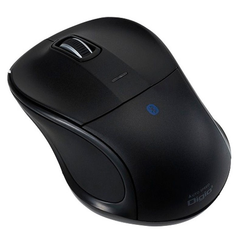 小型　Bluetooth　静音3ボタンBlueLEDマウス, ブラック, 小型