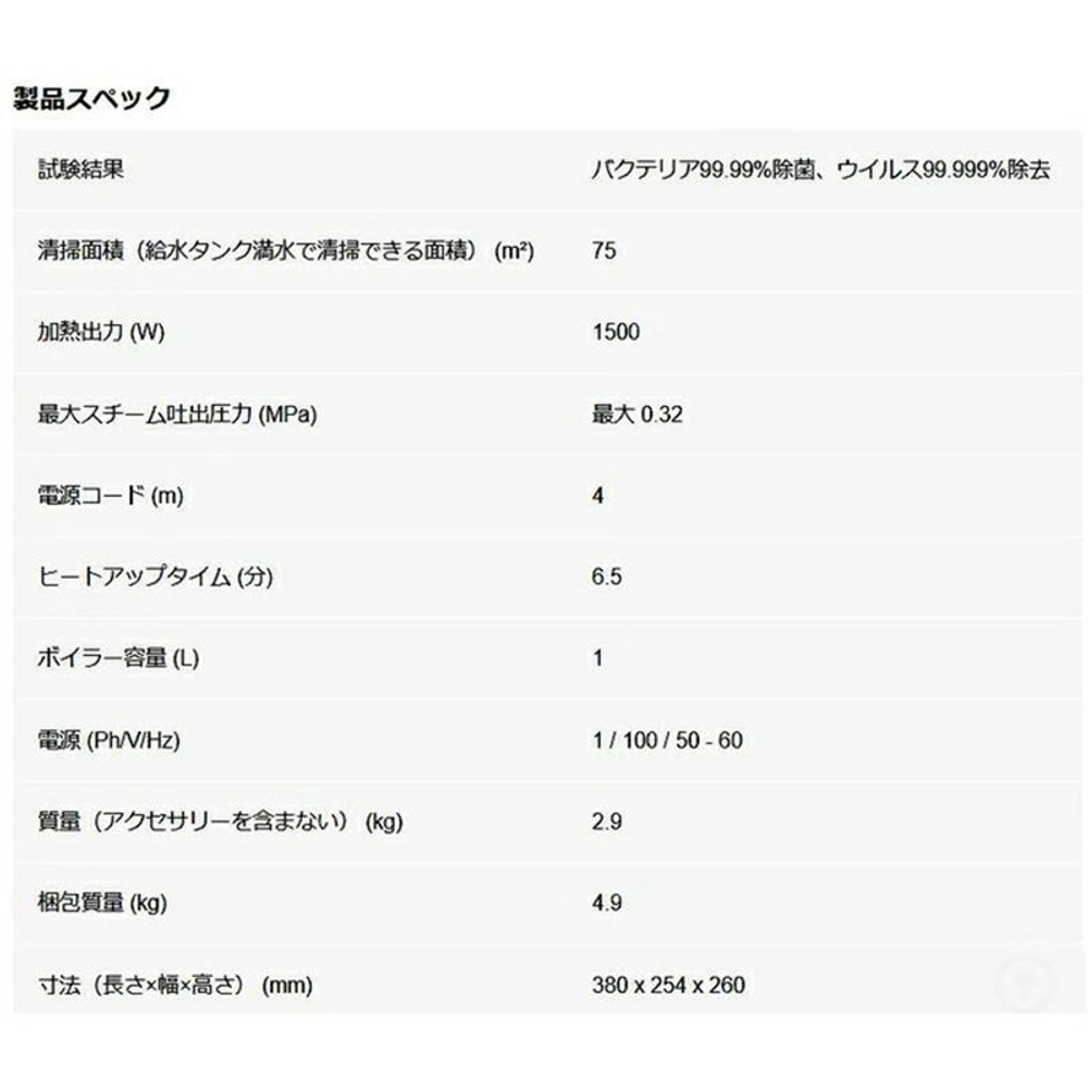 ケルヒャー スチームクリーナー SC2 EasyFixw 1.512-611.0, ホワイト, 幅380mm&times;奥行254mm&times;高さ260mm