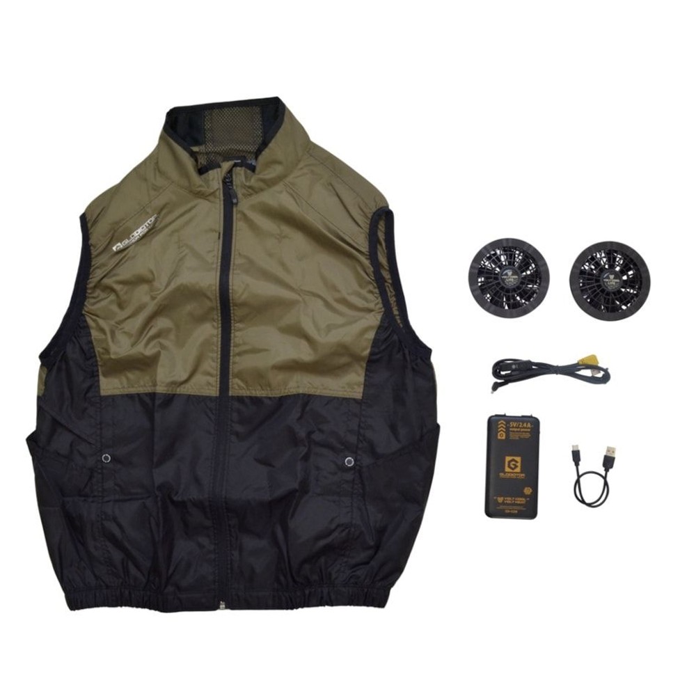 【数量限定 アウトレット品】ボルトクールLITE&times;GLADIATOR 空調ウエア＆モバイルバッテリー＆ファンセット