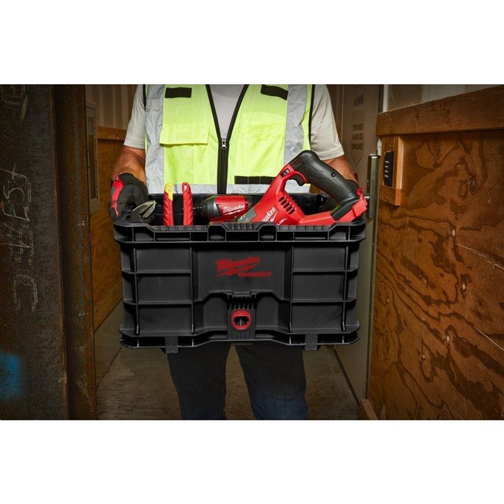 【数量限定】 milwaukee PACKOUT コンテナ ブラック, 黒, 幅47.5&times;奥行38.9&times;高さ25.1cm