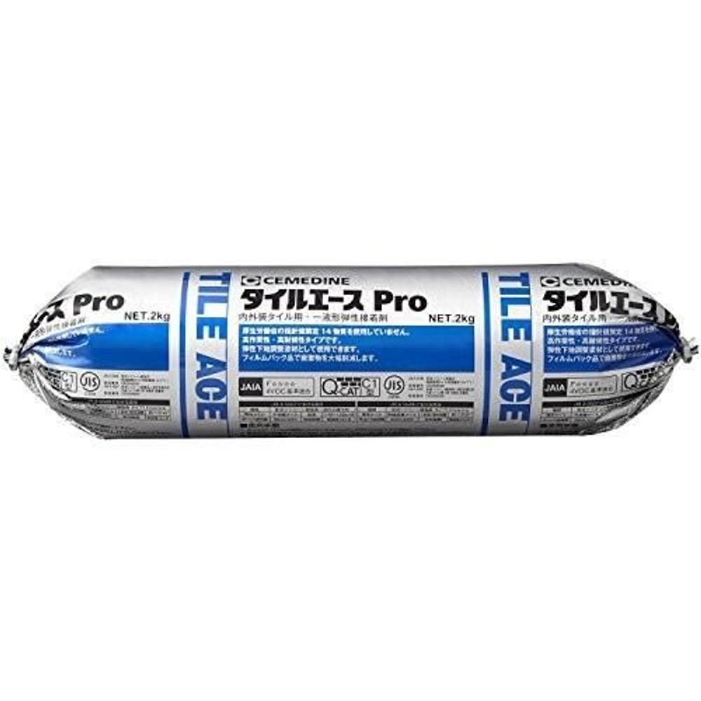 セメダイン 接着剤 内外装タイル用 タイルエース Pro グレー 2kg RE-452, グレー, 2.0kg
