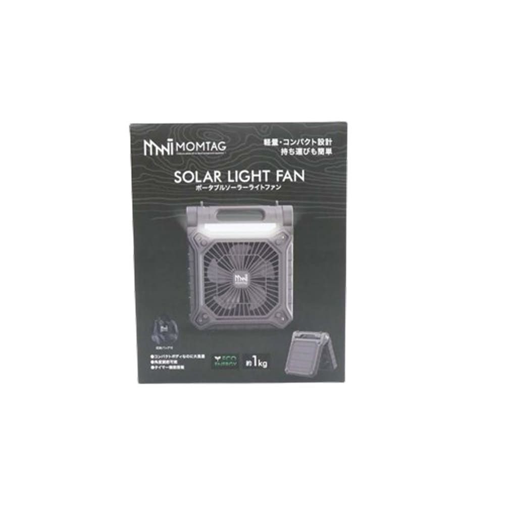 MOMTAG ポータブルソーラーライトファン　HDL-4690, ブラック, -