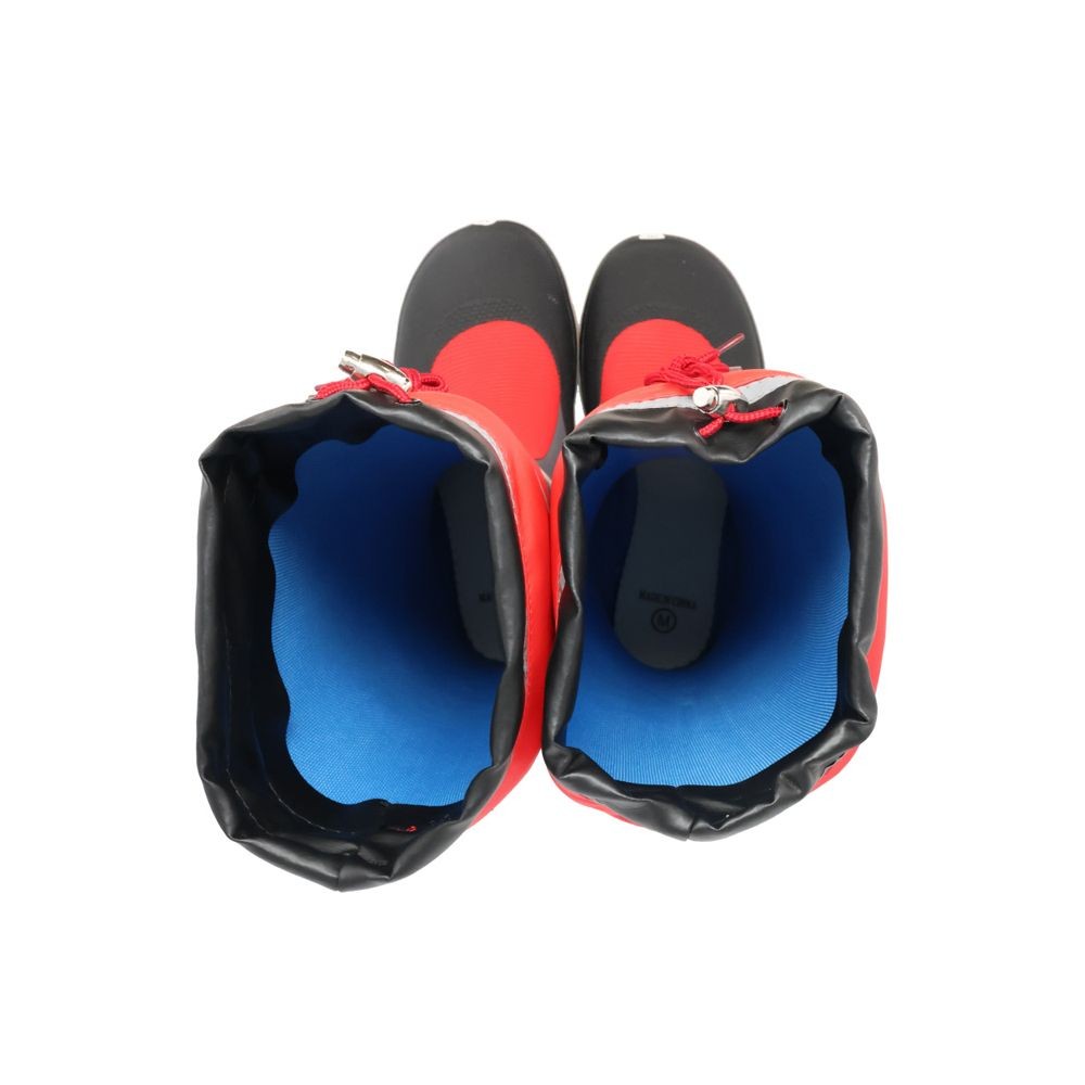 胴太でゆったり紳士カラーブーツ　反射テープ付, レッド＋ブラック, Mサイズ