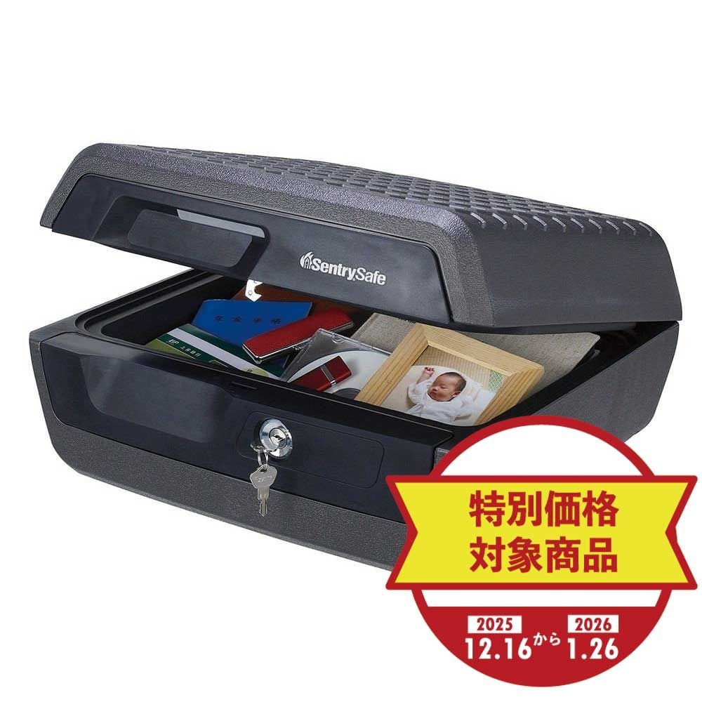 【期間限定特別価格】セントリー ポータブル耐火・防水保管庫 CHW30100, ブラック, CHW30100