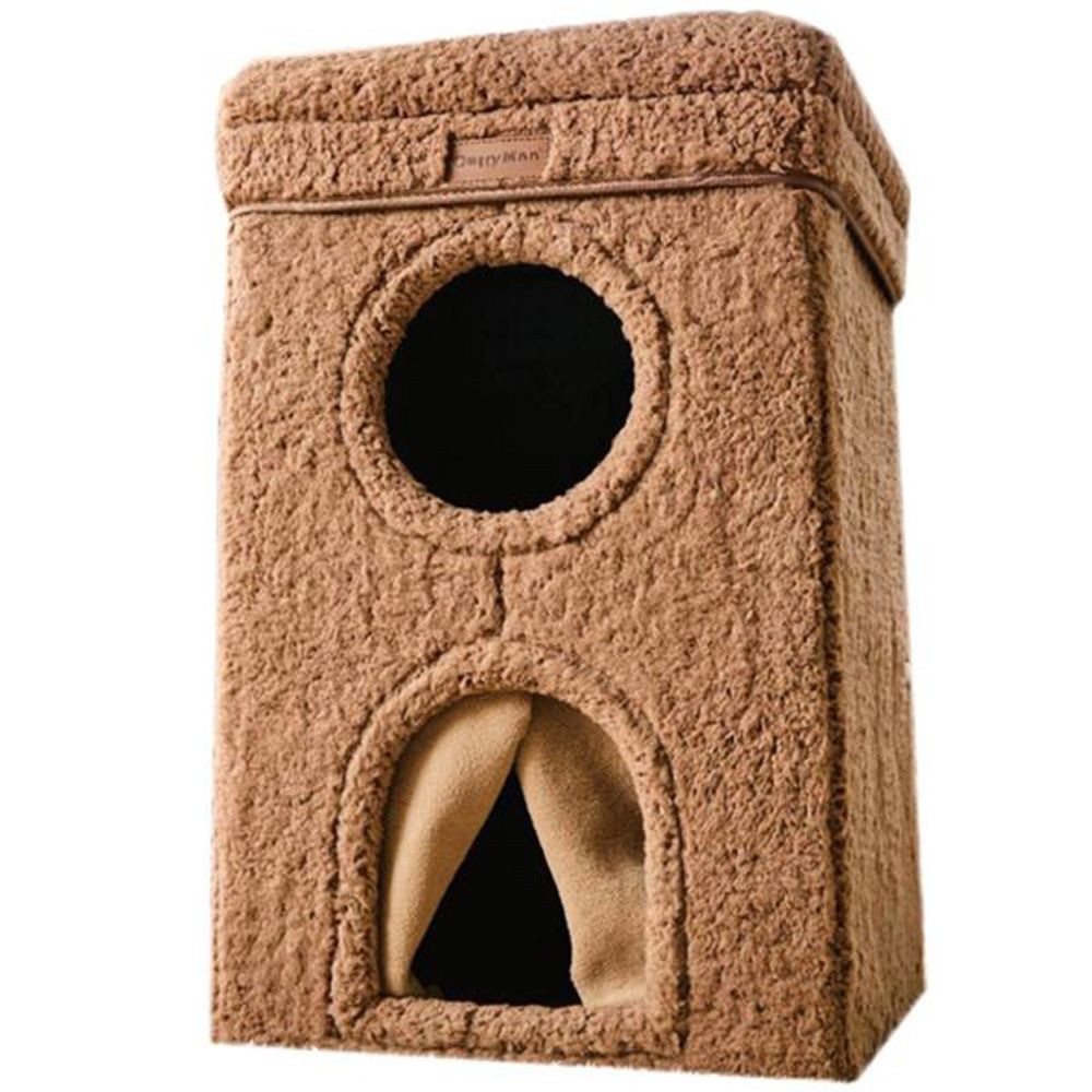 ドギーマン HOT HOME ネコの暖かいわが家, ブラウン, 幅400mm&times;奥行400mm&times;高さ650mm
