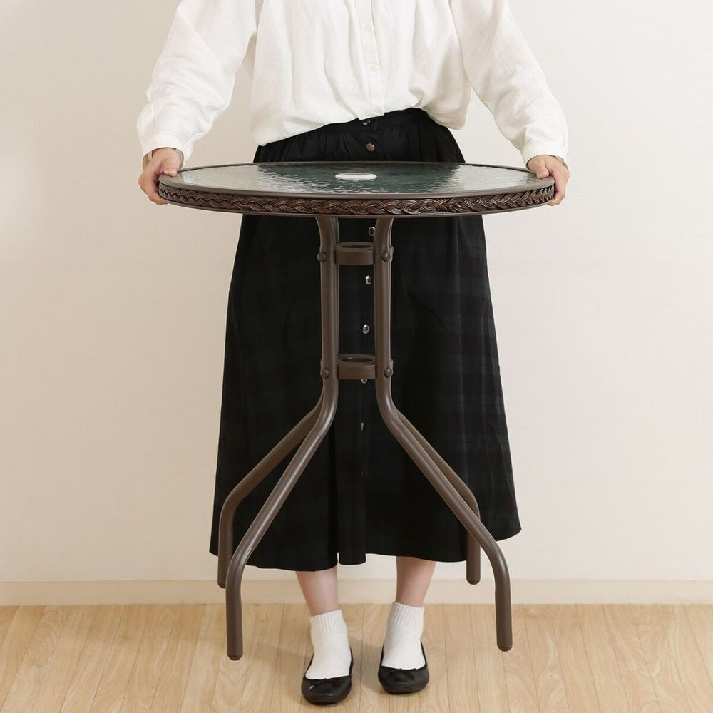 ガラステーブル2【メーカー直送・代引不可】, ブラック, ガラステーブル