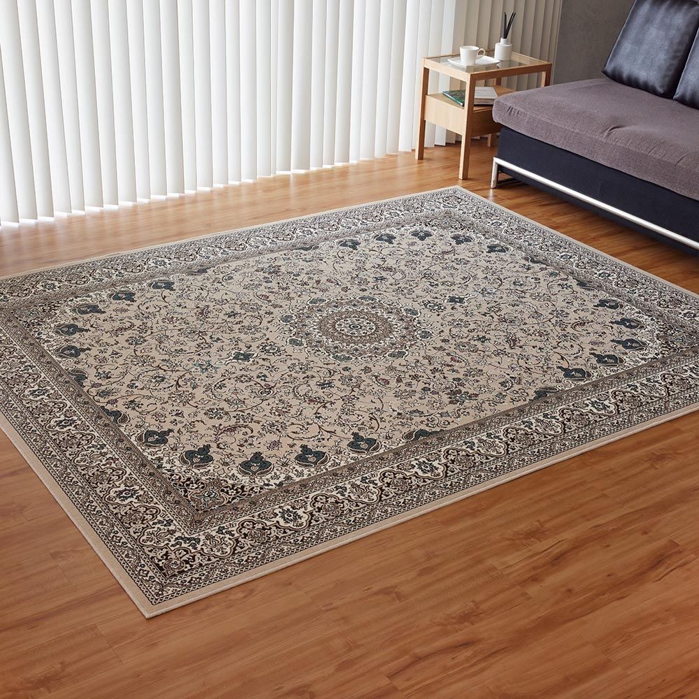 防炎・洗える・抗菌防臭・床暖房対応 240&times;240cm 国産モケットラグ ARI ベージュ, ベージュ, 240&times;240cm