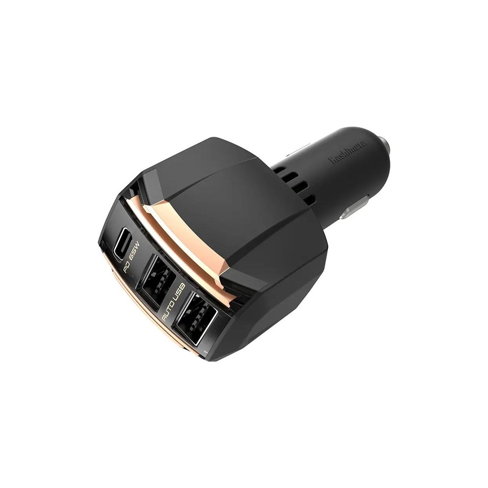 カシムラ DC-055 DC-65W USB 3ポート PD65W, ブラック, 幅41&times;奥32&times;高88mm