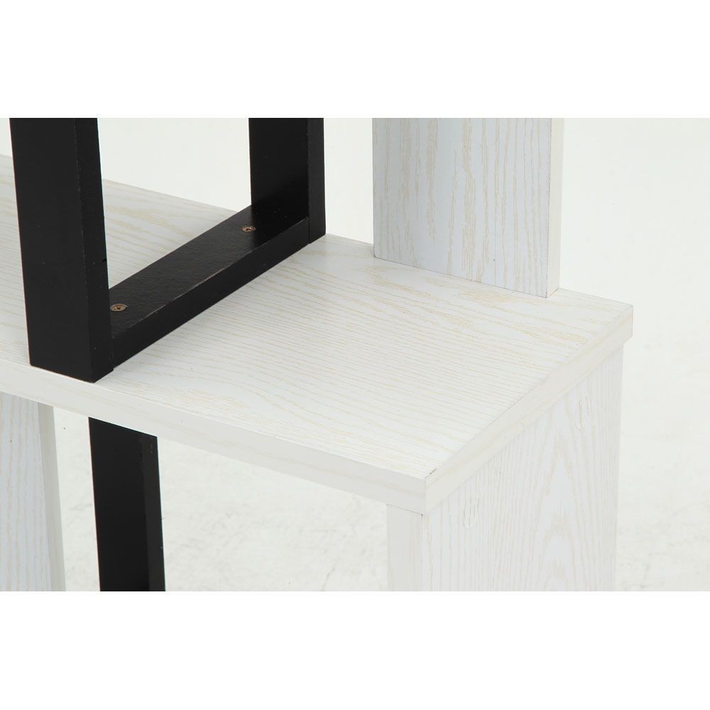 不二貿易 Ｓ字ディスプレイラック　４段　オークＷＨ【メーカー直送・代引不可】, ホワイト, 幅590mm&times;奥行235mm&times;高さ1385mm