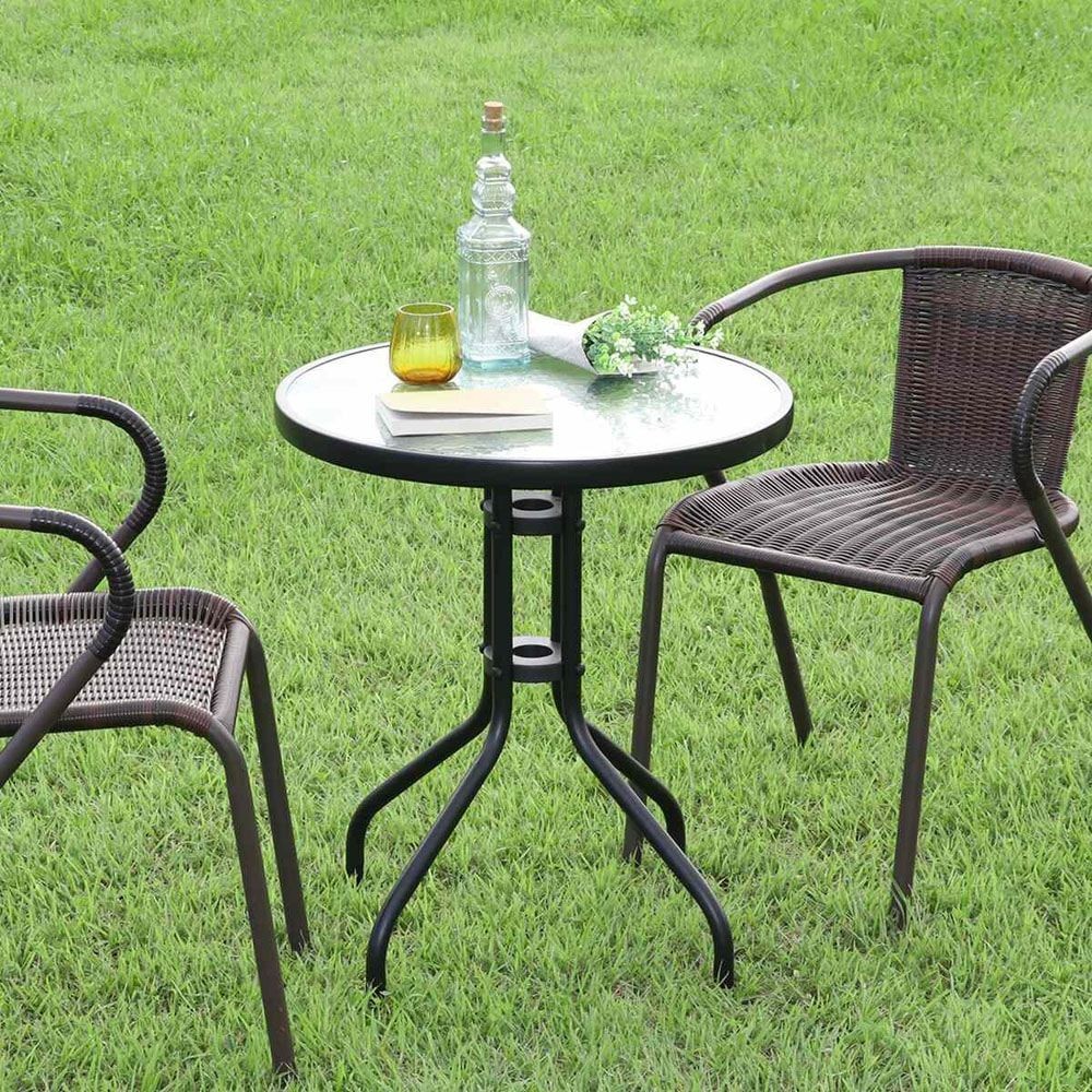 ガラステーブルＢＫ　ＦＢＣー01【メーカー直送・代引不可】, ブラック, ガラステーブル