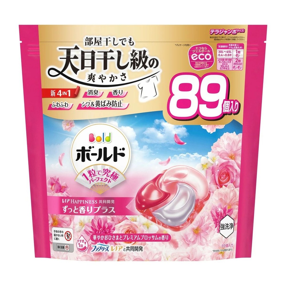 ボールド　ジェルボール４Ｄ　華やかおひさまとプレミアムブロッサムの香り　詰替　テラジャンボ 　８９個, ブロッサム, 89個入り