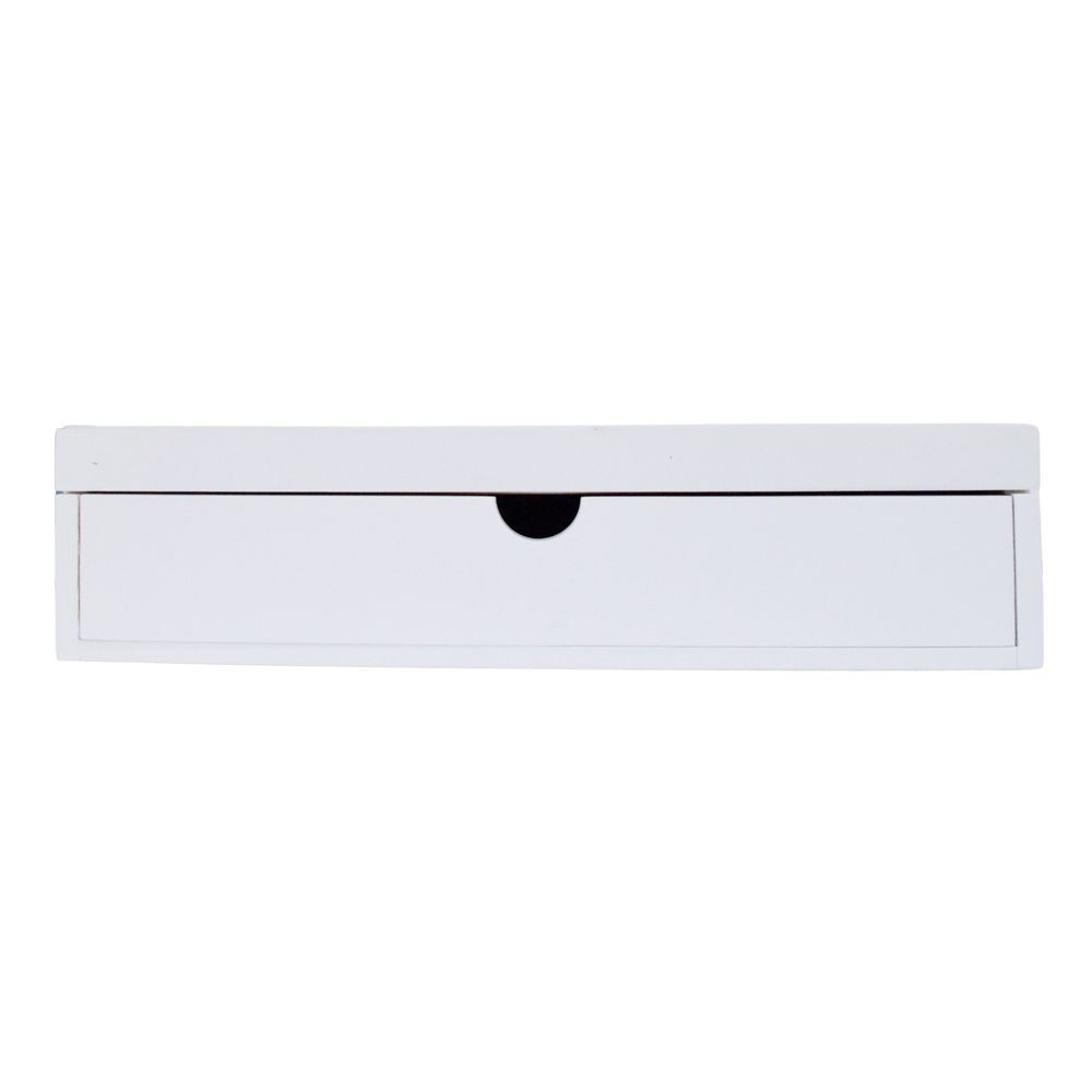 家電下スライドトレー　引き出し付　４５ｃｍ幅, ホワイト, 45cm