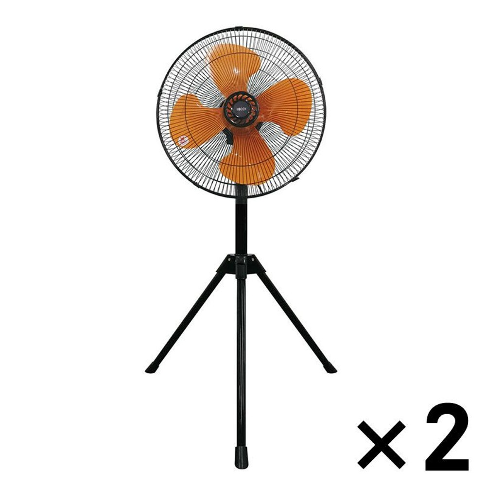 広電 樹脂羽根三脚工業扇 CFF453TPA&times;2個セット, オレンジ, 幅800mm&times;奥行700mm&times;高さ1120mm