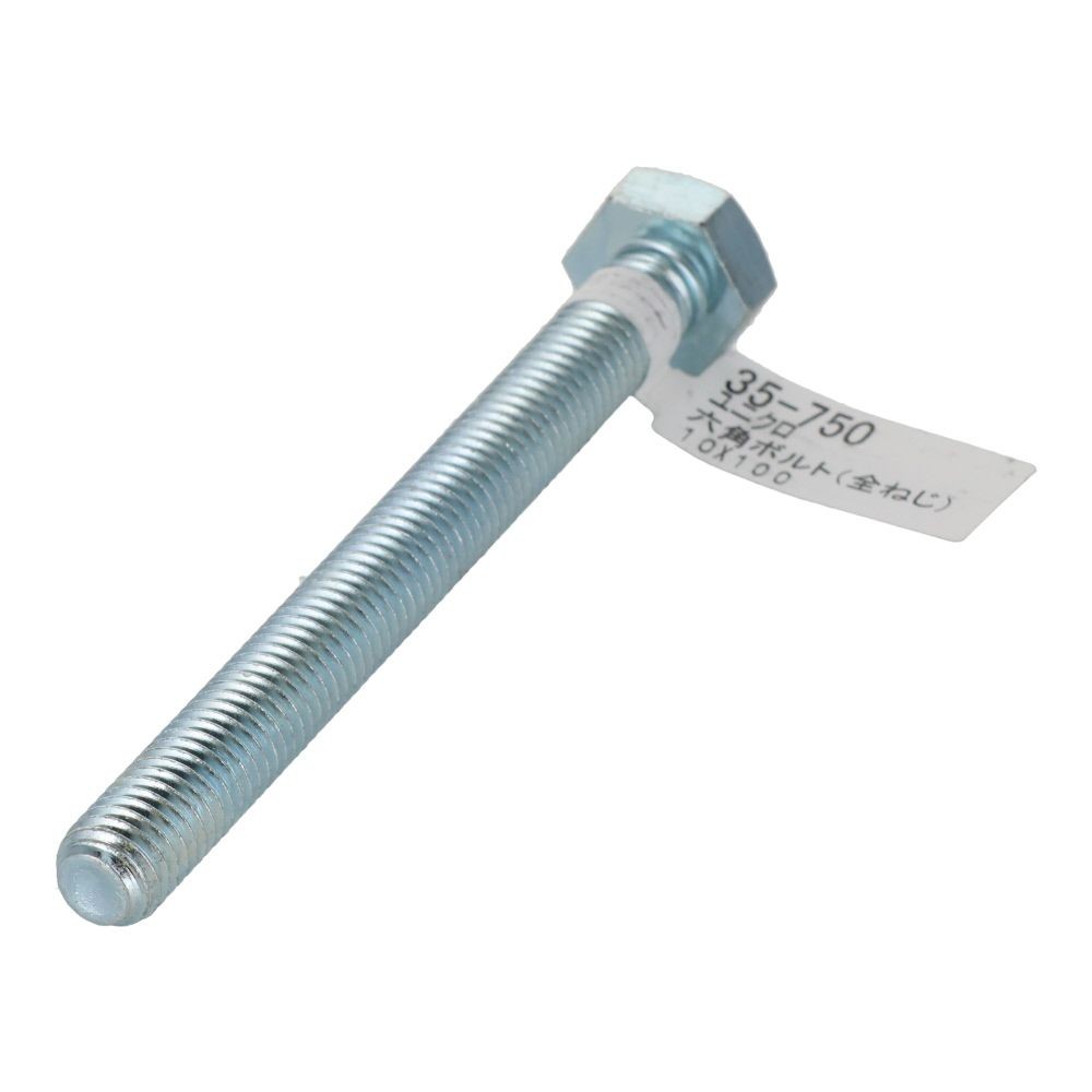六角ボルト　ユニクロ　全ねじ　Ｍ１０&times;１００, 全ねじ, M10&times;100