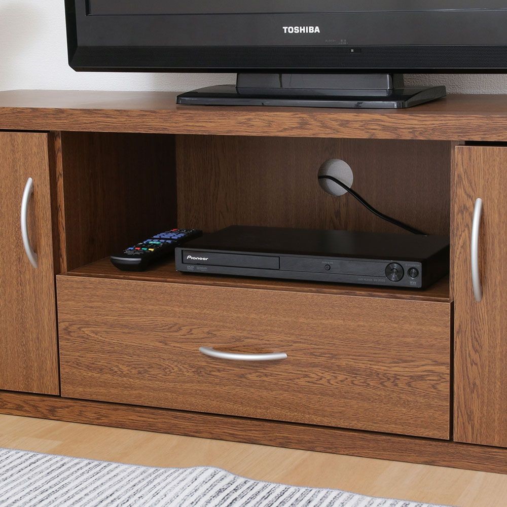 不二貿易 ラルゴ　ワイドローボードオークＢＲ【メーカー直送・代引不可】, ブラウン, 幅1180mm&times;奥行415mm&times;高さ450mm