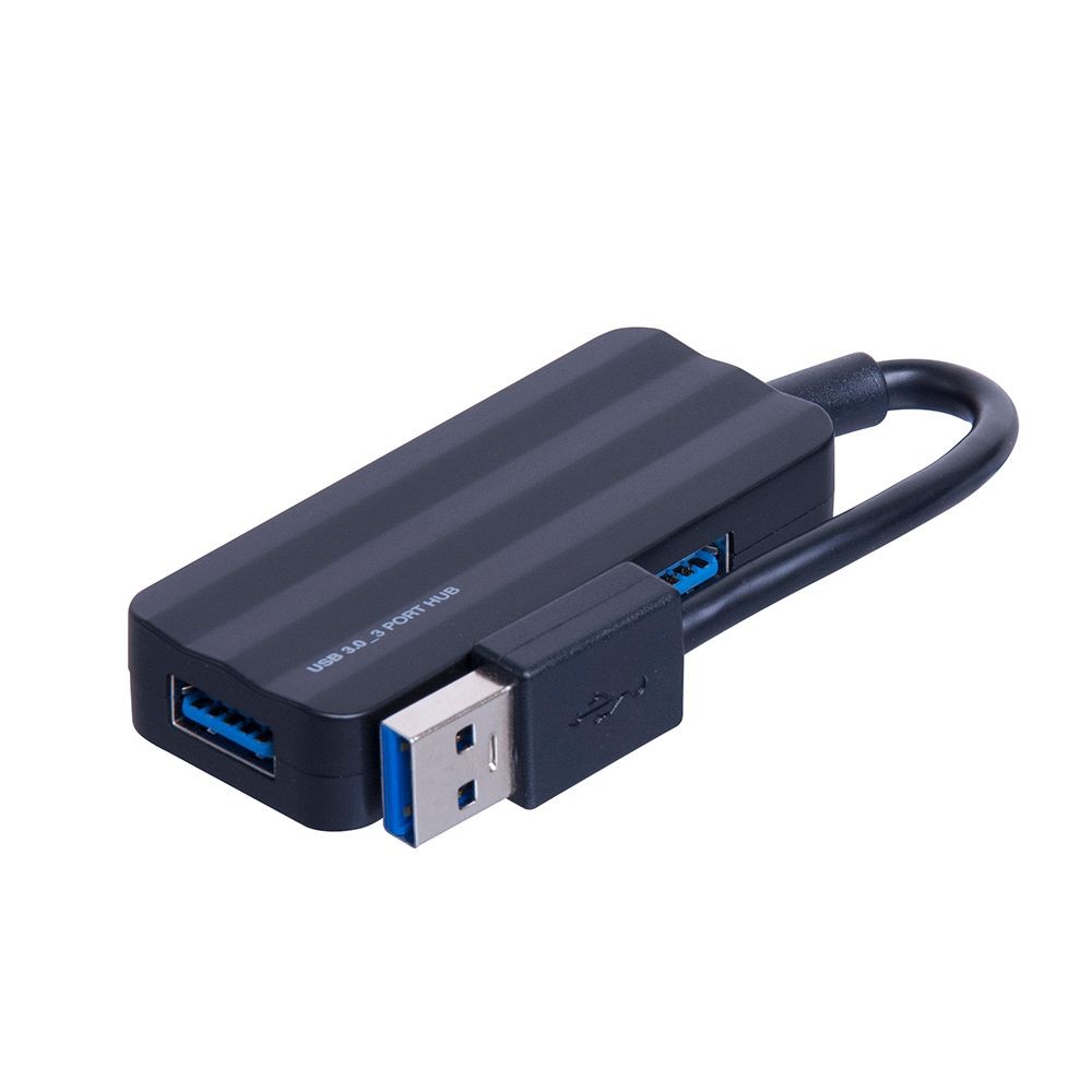 USB3.0　3ポートハブ　ブラック, ブラック, 7cm