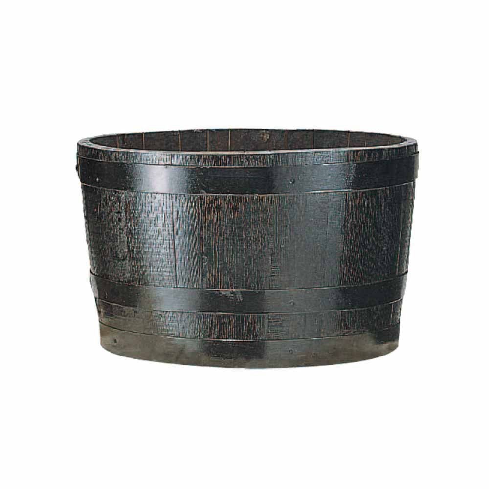 ウイスキー樽プランター　GB-7240　椀型70　ブラック　【メーカー直送・代引不可】【北海道・沖縄・離島除く】, ブラック, 椀型70