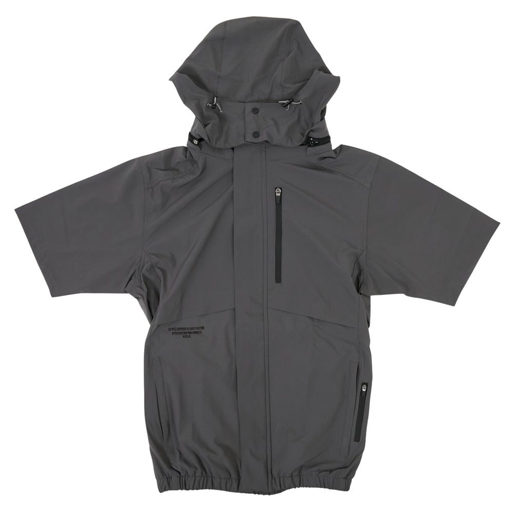 【2025年モデル】ウイザ WIZ'A サイドファン空調ウェアＰＲＯ　半袖　チャコールグレー, チャコールグレー, Mサイズ