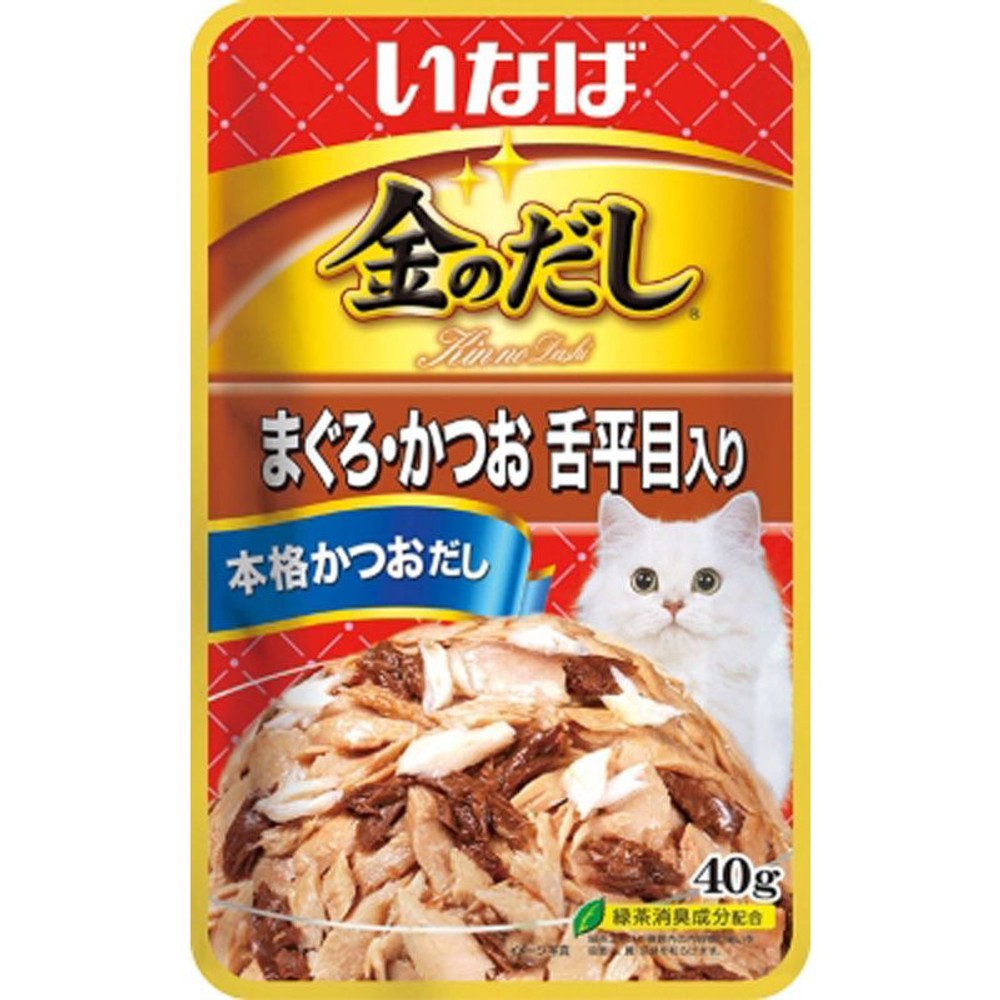 いなば　金のだしパウチ　鮪・鰹舌平目　40ｇ, 鮪・鰹舌平目, 40g