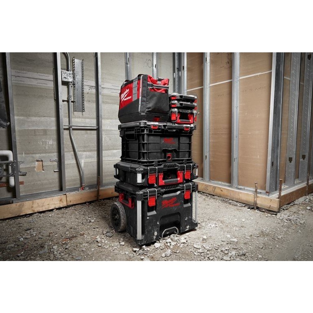 【数量限定】 milwaukee PACKOUT コンテナ ブラック, 黒, 幅47.5&times;奥行38.9&times;高さ25.1cm