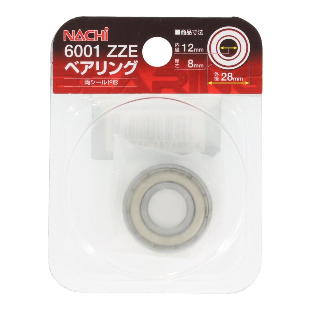 ナチ　ベアリング　内径１２ｍｍ　6001　ＺＺＥ, シルバー, 6001　ZZE