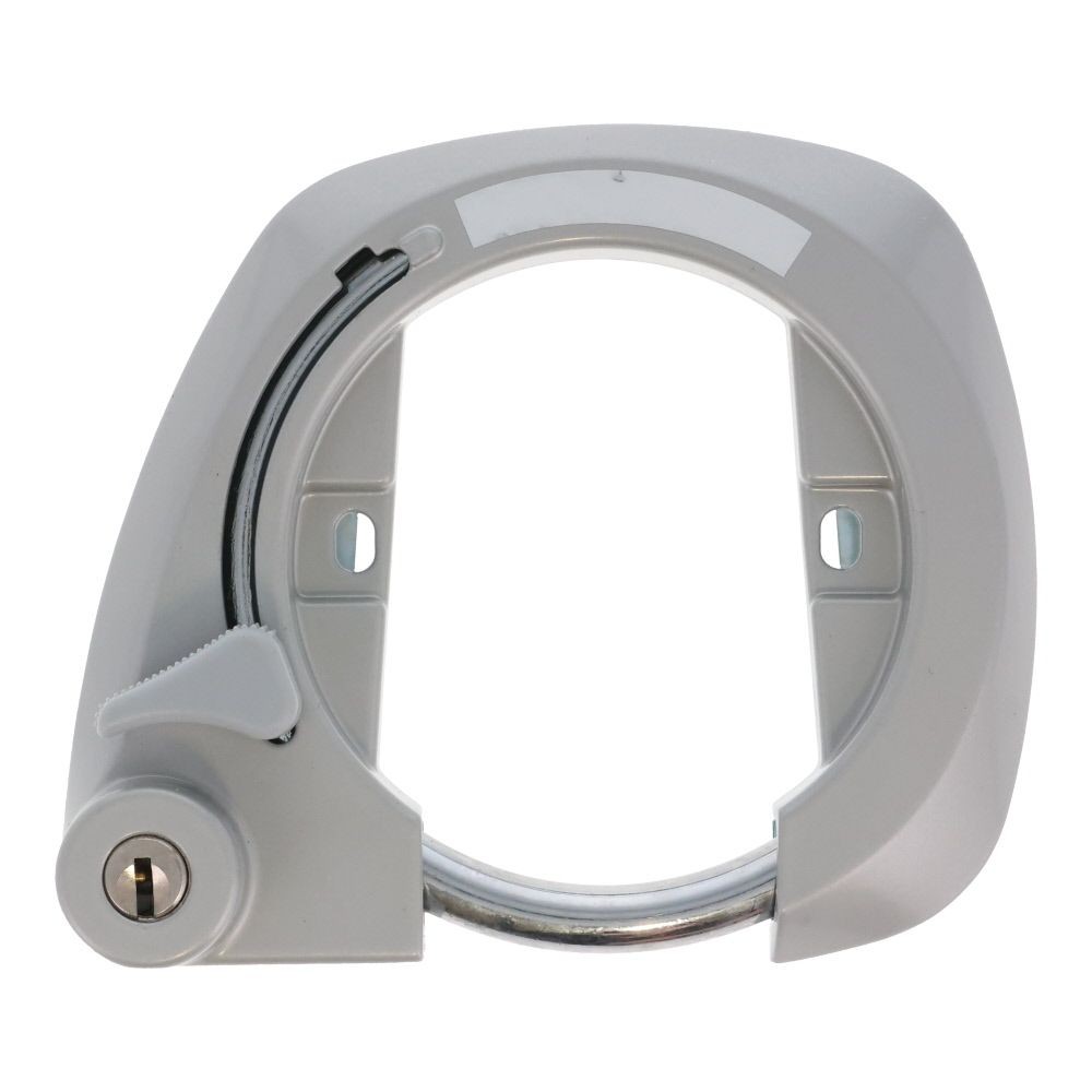 自転車用 頑丈リング錠　ディンプルキー式, シルバー, 幅51&times;奥行85&times;高さ350mm