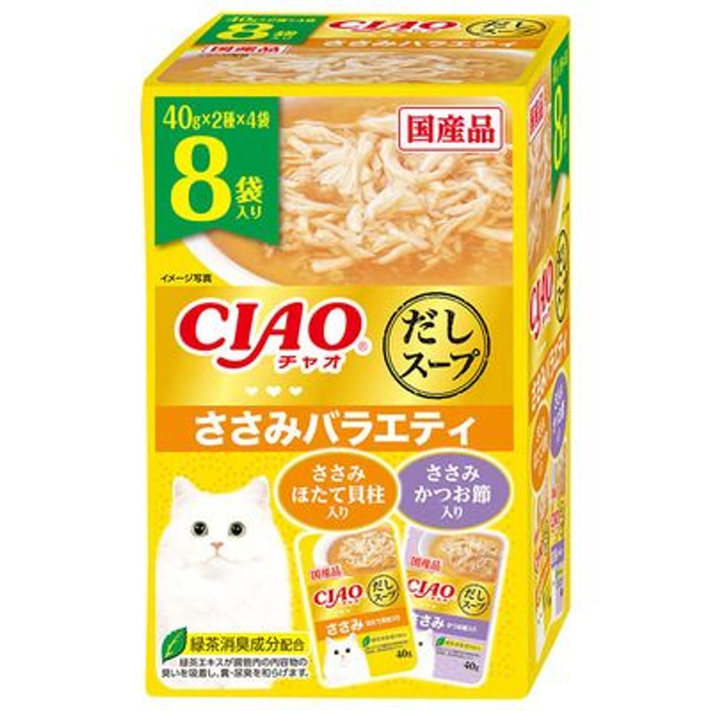 いなば　チャオ　だしスープ　ささみバラエティ　４０ｇ&times;８袋, ささみバラエティ, 40g&times;8袋
