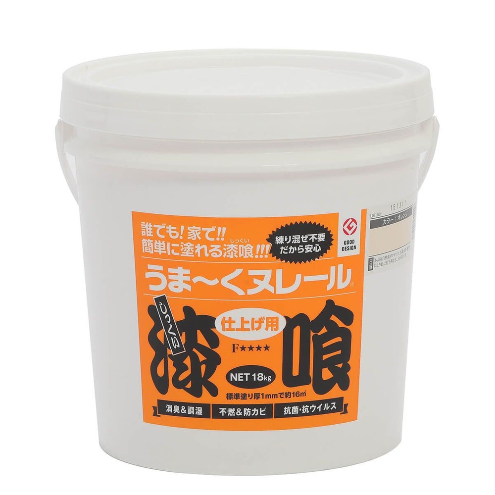 【ネット限定価格】日本プラスター 漆喰うま〜くヌレール 18kg 各色, イエロー色, 18kg