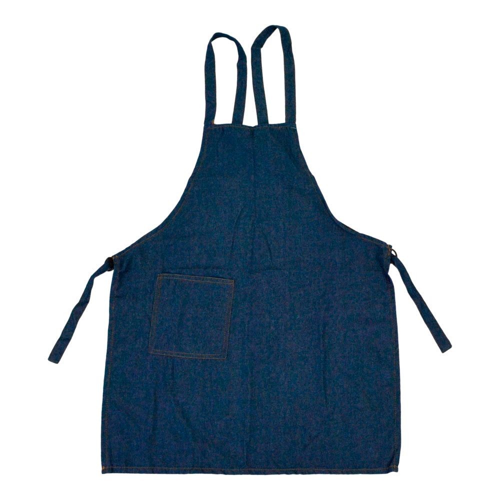 ヒモの長さを調整できるデニムエプロン タスキ, デニム, フリーサイズ