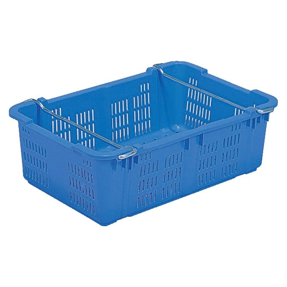 サンコー サンテナー A#48 PP ハンドル付 ブルー 104200-01 &times;10個セット【メーカー直送・代引不可】【法人限定】, ブルー, 10P