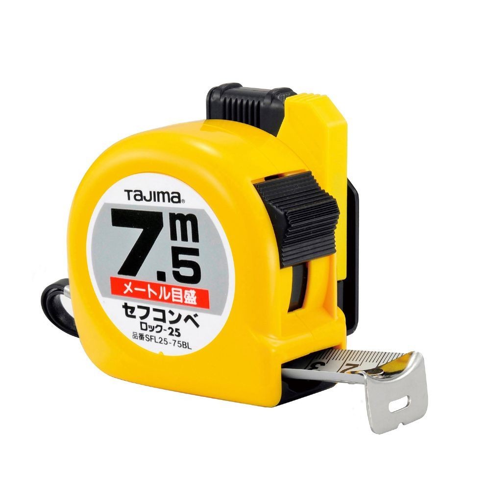 TAJIMA（タジマ）　ロック 25mm幅7.5m セフ　SFL25-75BL, イエロー, 7.5m