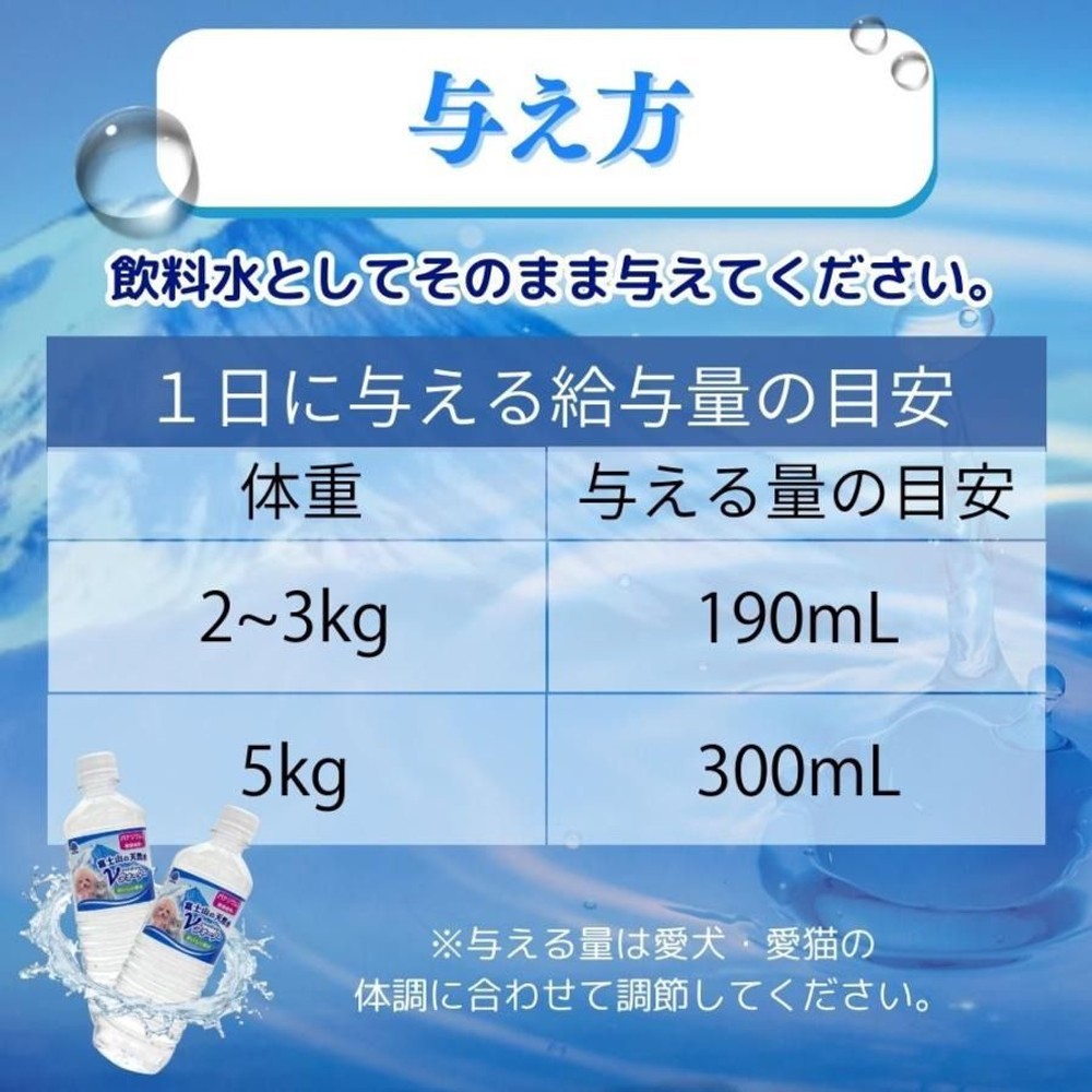 アース・ペット ペットの天然水 Vウォーター 500ml, ペット用, 500ml