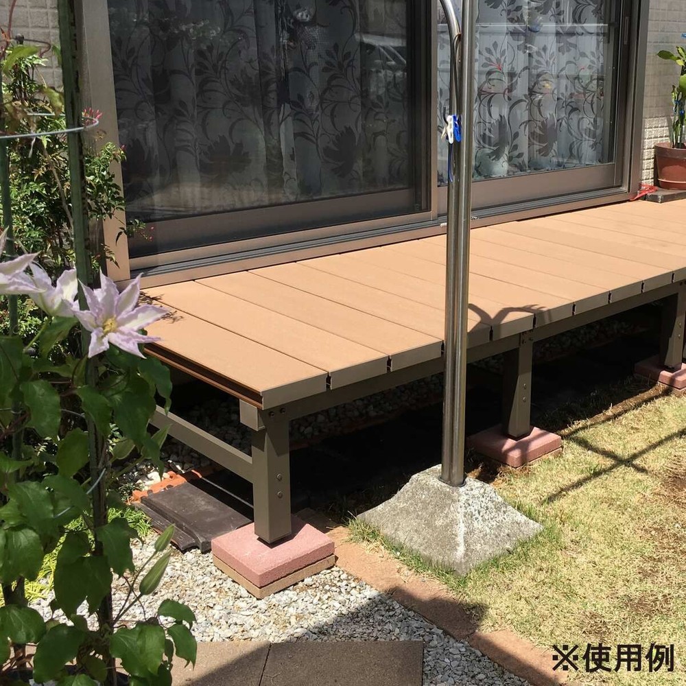 人工木アルミDXデッキ 幅1800&times;奥行900&times;高さ400〜440mm ブラウン, ブラウン, 幅1800&times;奥行900