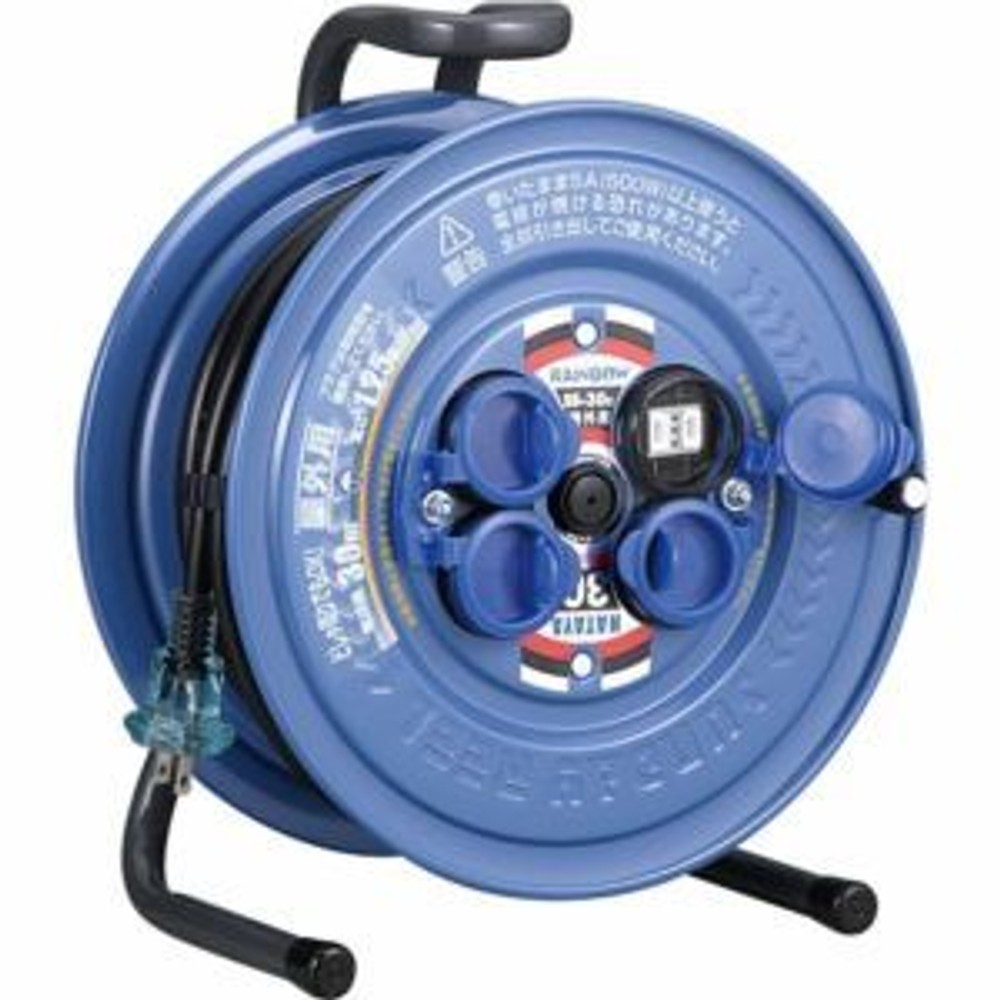 ハタヤ サンデーレインボーリール SS-30 コードリール 30m 屋外用/防雨型, ブルー, 30m