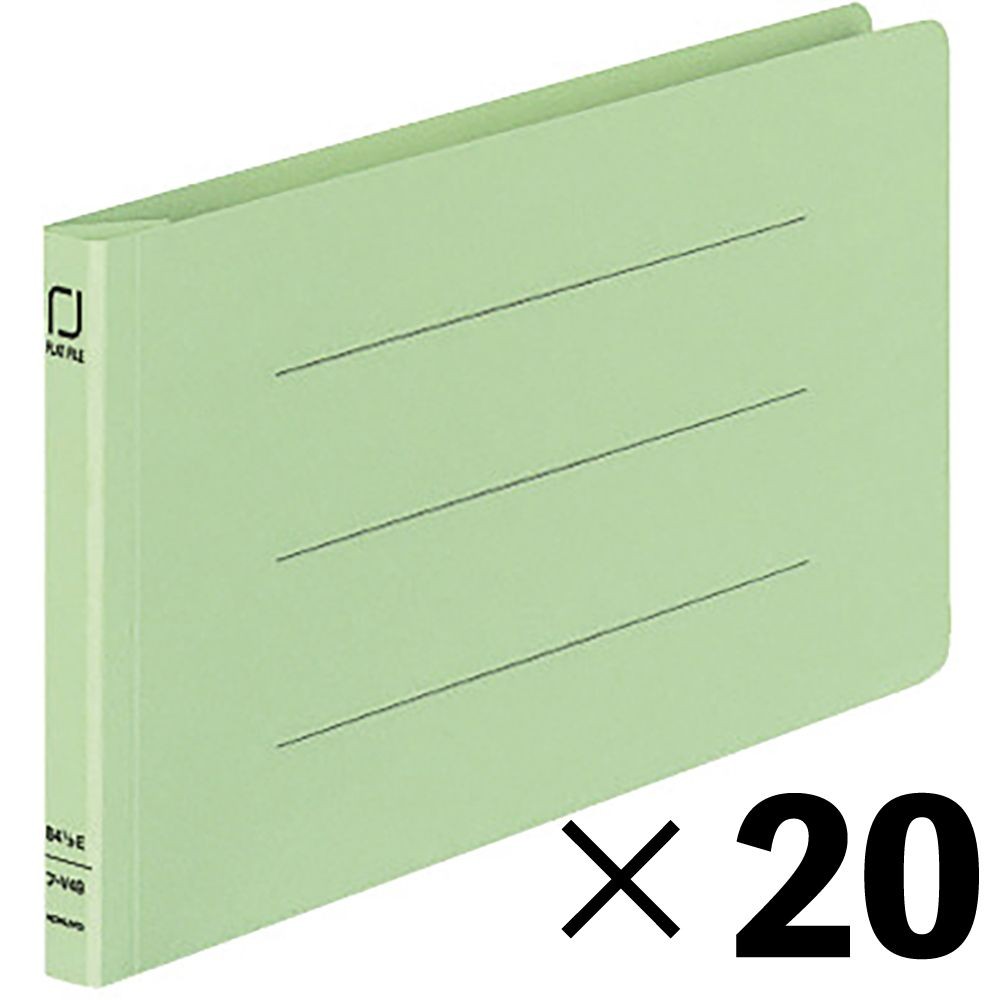 【20冊セット】コクヨ　統一伝票用フラットファイル　緑　フーＶ４９Ｇ【メーカー直送・代引不可】, 緑, B4 1/3-E