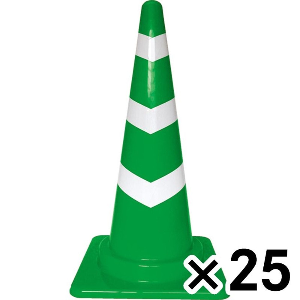 サンコー 軽量スコッチコーン　700Ｈ　緑／白 &times;25個セット【メーカー直送・代引不可】【法人限定】, グリーン, 25P