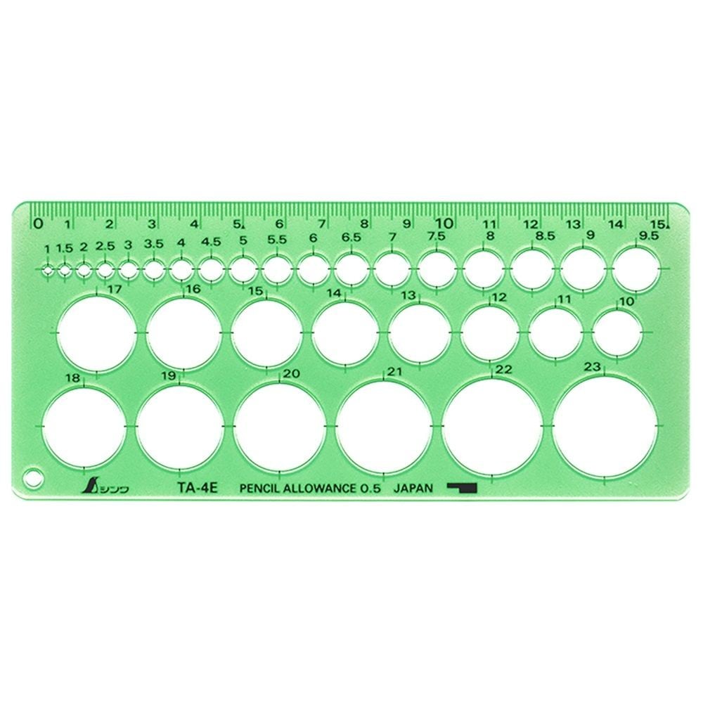 テンプレート TA-4E円定規 エッジ付(小), 66003, 70&times;160&times;1mm