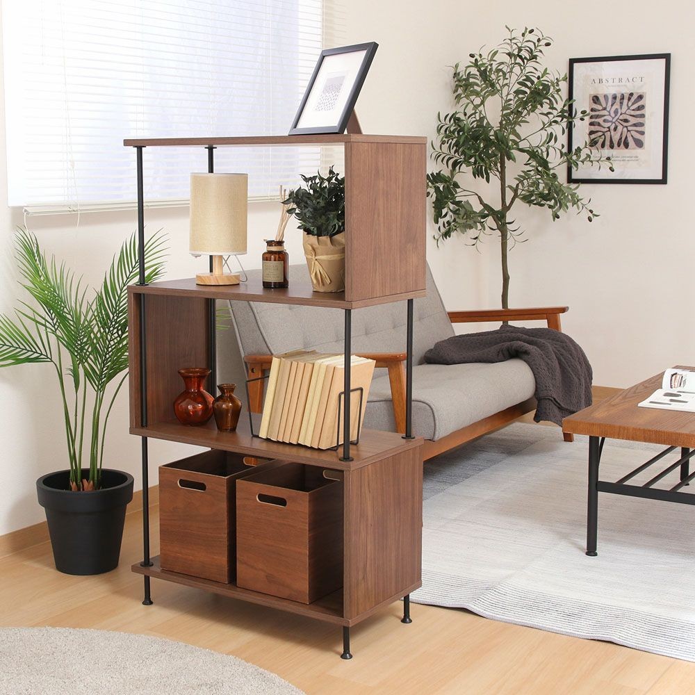 不二貿易 ＥＺＢＯツイストロックＳ型ディスプレイラック４段　ＭＢＲ【メーカー直送・代引不可】, ブラウン, 幅600mm&times;奥行300mm&times;高さ1070mm