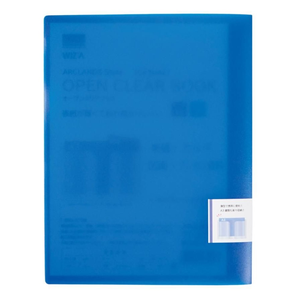 ＷＩＺＡオープンクリアブックカジュアル A4サイズ 2ポケット, ブルー, A4