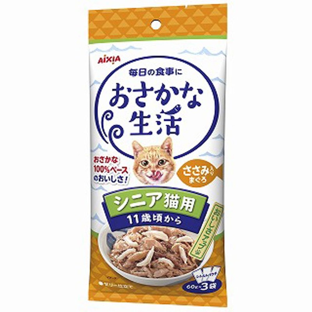 アイシア　おさかな生活　シニア猫用　ささみ入鮪　180ｇ, その他カラー１, その他サイズ１